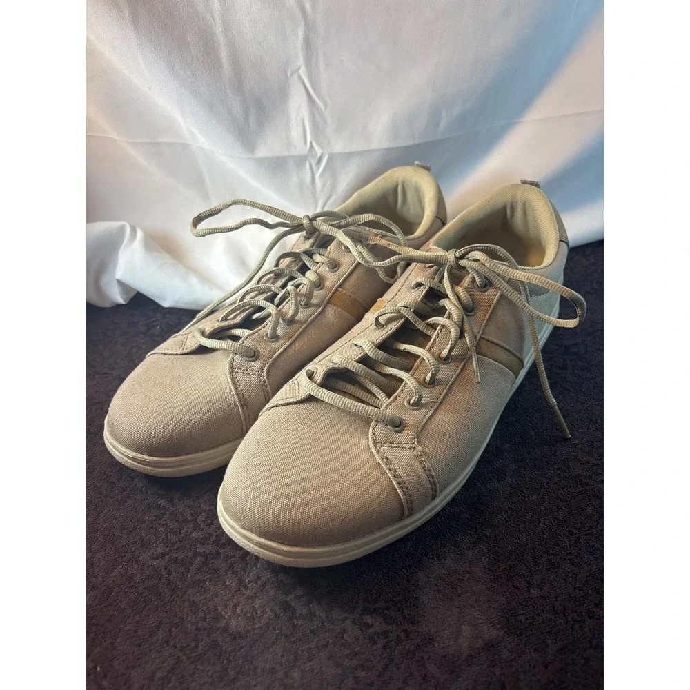 Crocs Citilane Roka Mens Khaki Tan Canvas Lace Up Sneakers 203962 Size 12